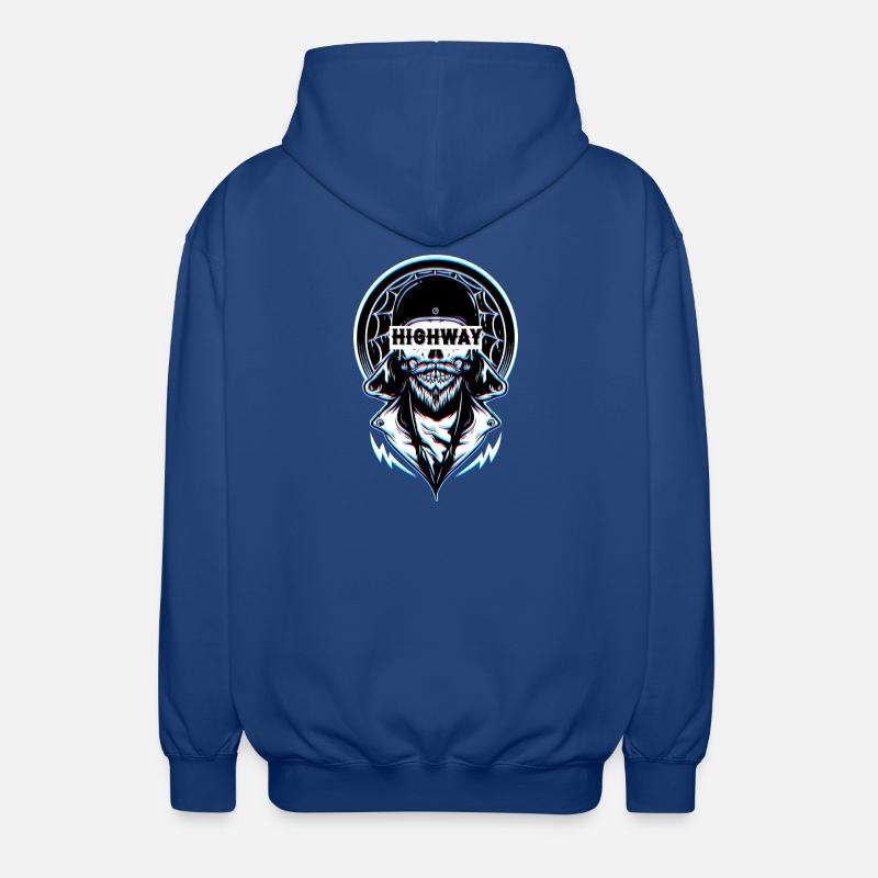 Aesthetic Biker Highway Glitch Design - Veste à capuche unisexe - bleu royal