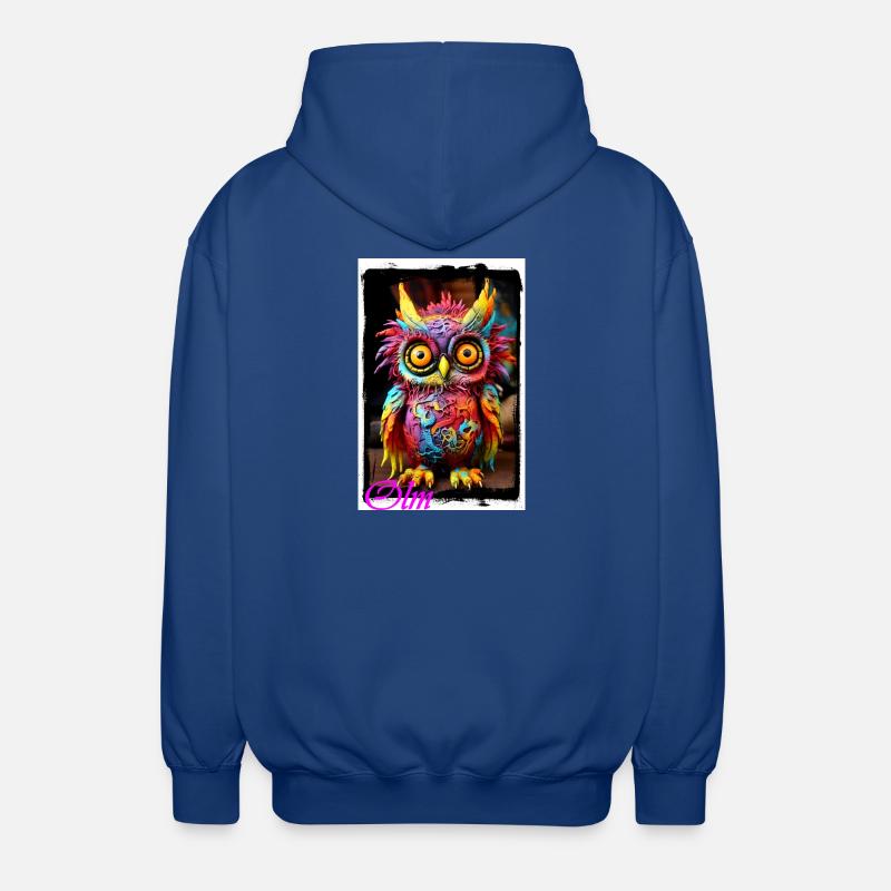 Bunte Fantasiewelt Eulenfigur Puppe Textil Märchen - Unisex Kapuzenjacke - Royalblau