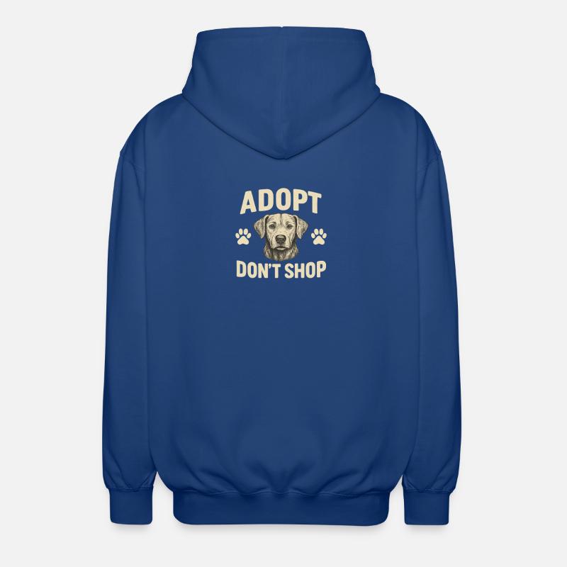 Conception de motif d’adoption de chien - Veste à capuche unisexe - bleu royal
