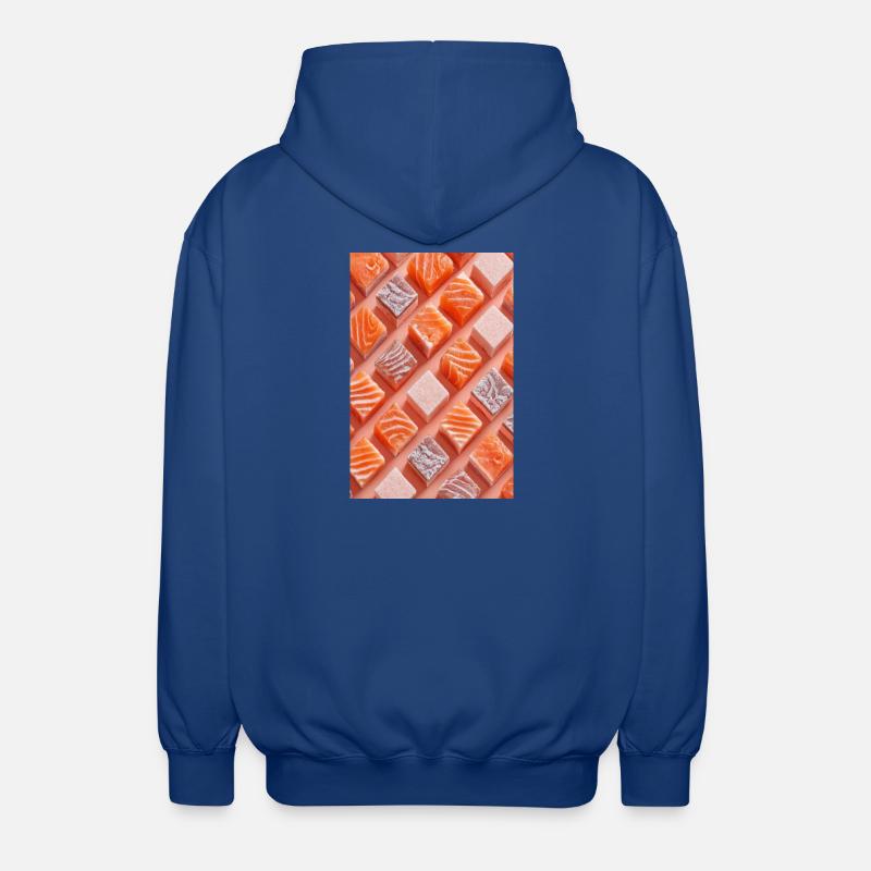 Lachs Tile Candy Grid - Unisex Kapuzenjacke - Royalblau