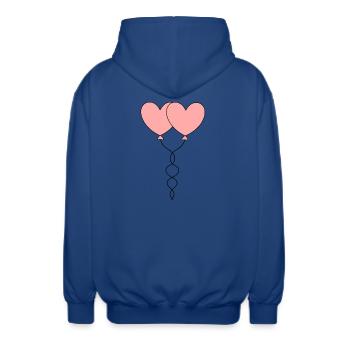 Cœur rose, cœur, cadeau rose rouge la Saint-Valentin - Veste à capuche unisexe - bleu royal - Dos - AI Model Male 185 light (185cm)