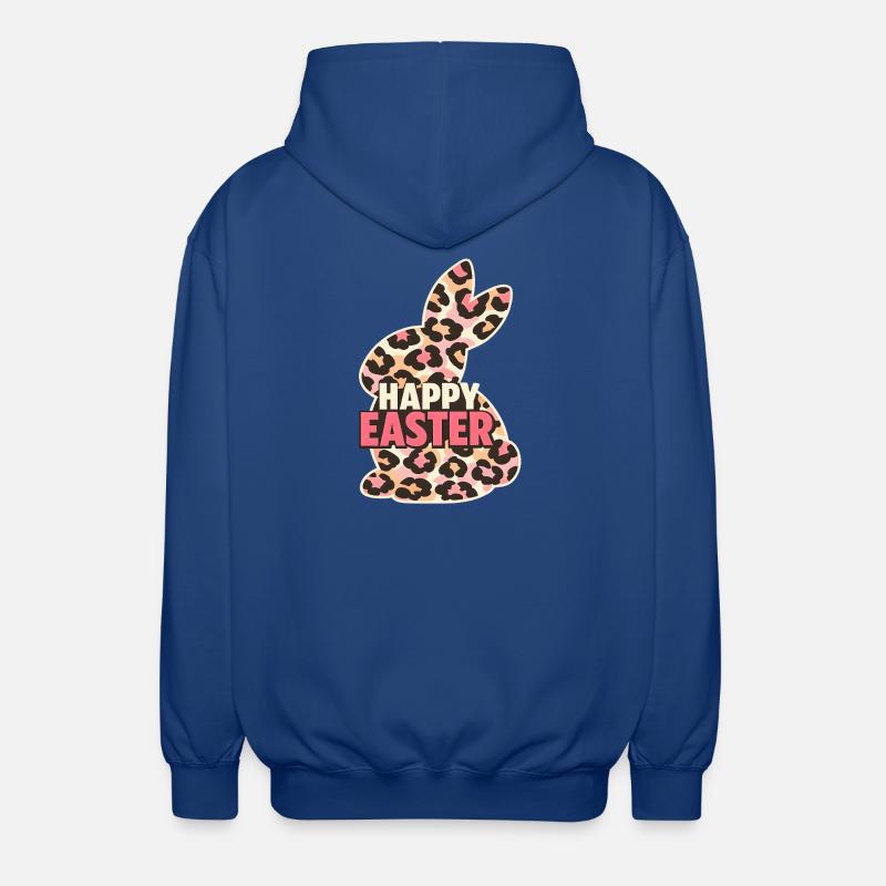 Happy Easter Easter Bunny Leopard - Unisex Hooded Jacket - royal blue
