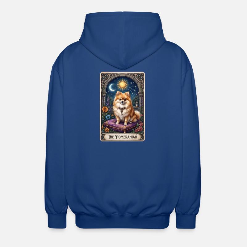 Pomeranian Moon Sun Magic - Unisex Hooded Jacket - royal blue