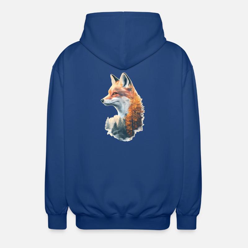 Fuchs im Herbstwald - Unisex Kapuzenjacke - Royalblau