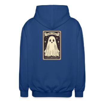 Carte de Tarot - Veste à capuche unisexe - bleu royal - Dos - AI Model Male 185 light (185cm)
