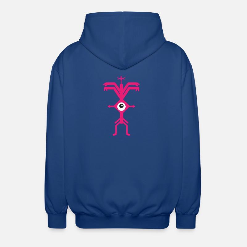 ElectroParty Print Psyclops Magenta Violette White - Unisex Kapuzenjacke - Royalblau
