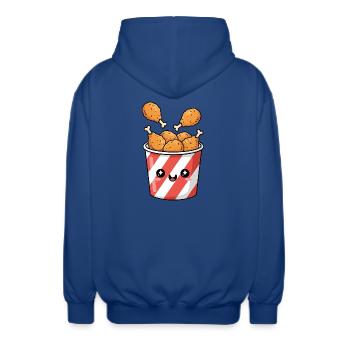 Seau de poulet frit Kawaii - Veste à capuche unisexe - bleu royal - Dos - AI Model Male 185 light (185cm)