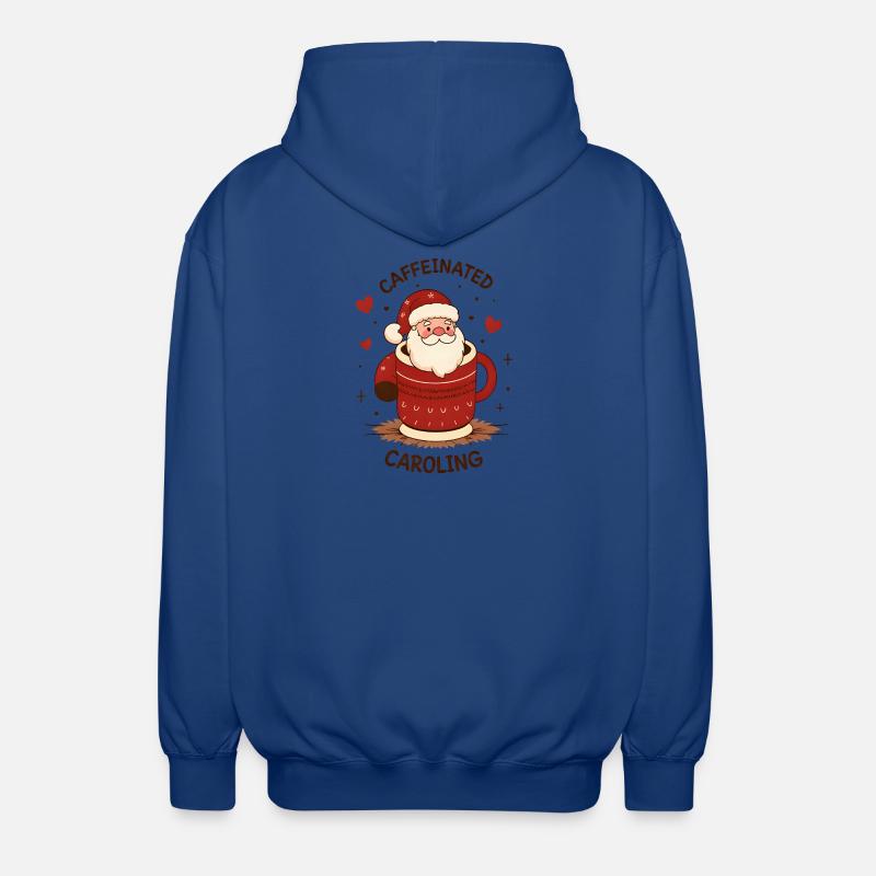 Süßer Kaffeetrinkender Weihnachtsmann - Unisex Kapuzenjacke - Royalblau
