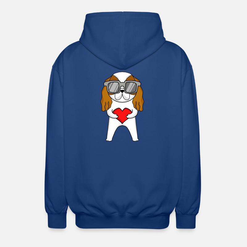 Cavalier King Charles Spaniel mit Sonnenbrille - Unisex Kapuzenjacke - Royalblau
