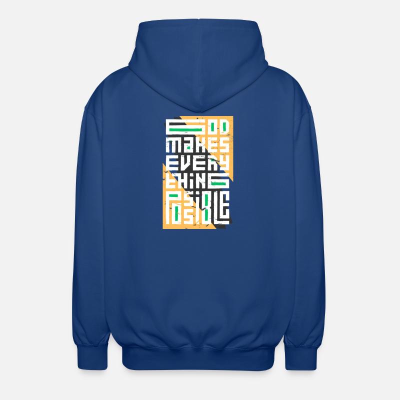 God Makes Everything Possible - Unisex Hooded Jacket - royal blue