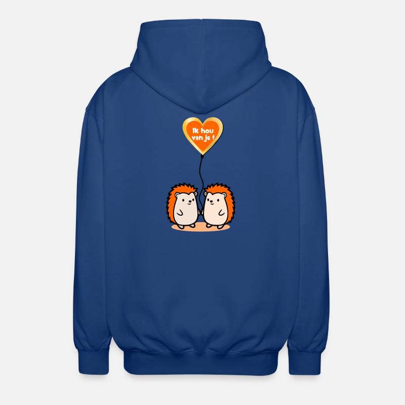 Ich liebe euch, Igel - Unisex Kapuzenjacke - Royalblau