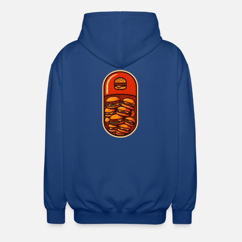 Funny Hamburger Stack Lover Design - Unisex Hooded Jacket - royal blue