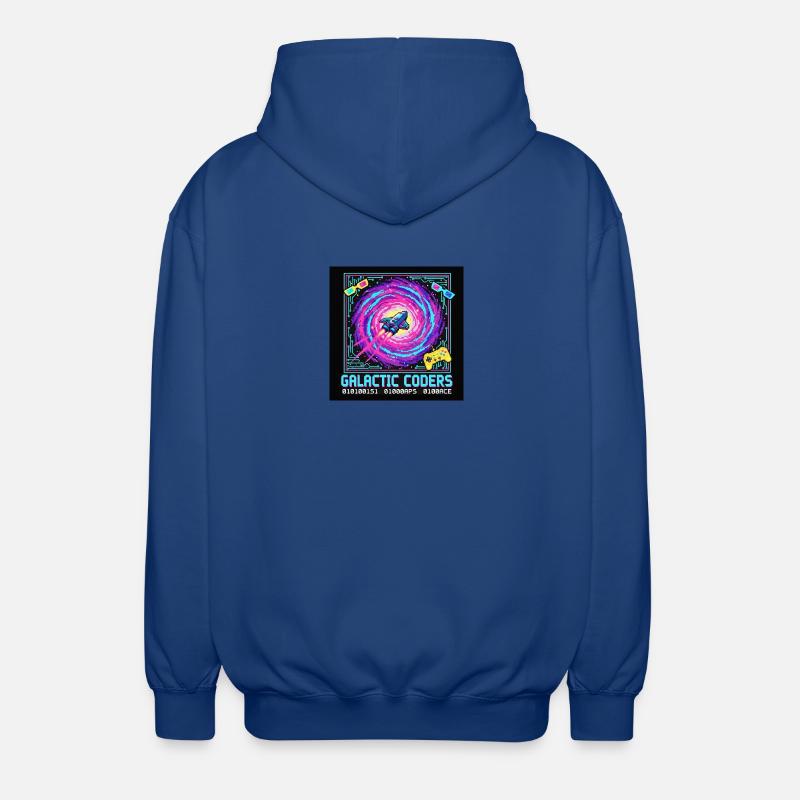 Galactic Coders Neon Pixel - Unisex Hooded Jacket - royal blue