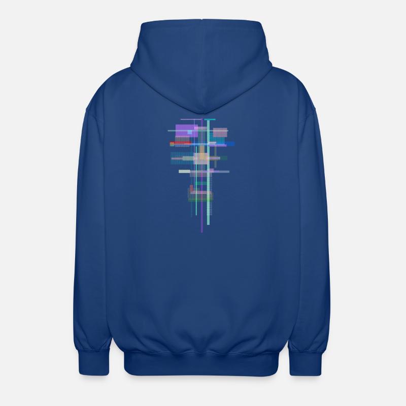 Pattern Abstract - Space Architecture - Unisex Hooded Jacket - royal blue