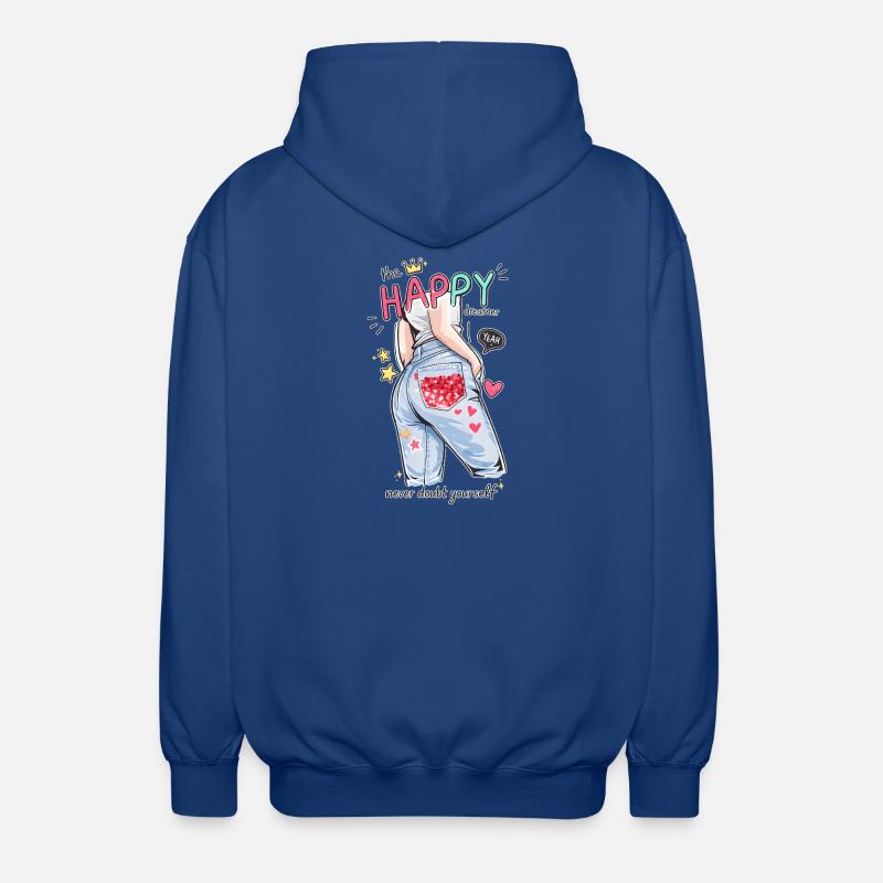 Happy Dreamer Never Doubt Yourself Design - Unisex Kapuzenjacke - Royalblau