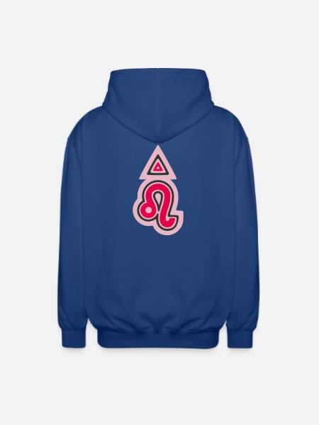 Zodiac Tribal Leo and Fire - Unisex Hooded Jacket - royal blue