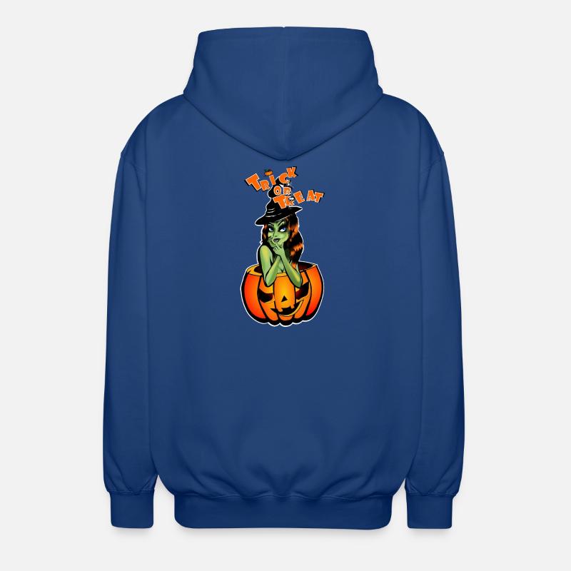 Süßes oder Saures Hexe im Kürbis - Unisex Kapuzenjacke - Royalblau
