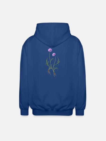 Meadow Flower Nature Illustration - Unisex Hooded Jacket - royal blue