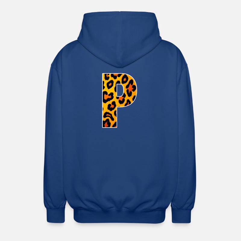 Leopard_Buchstabenmuster_-_P - Unisex Kapuzenjacke - Royalblau