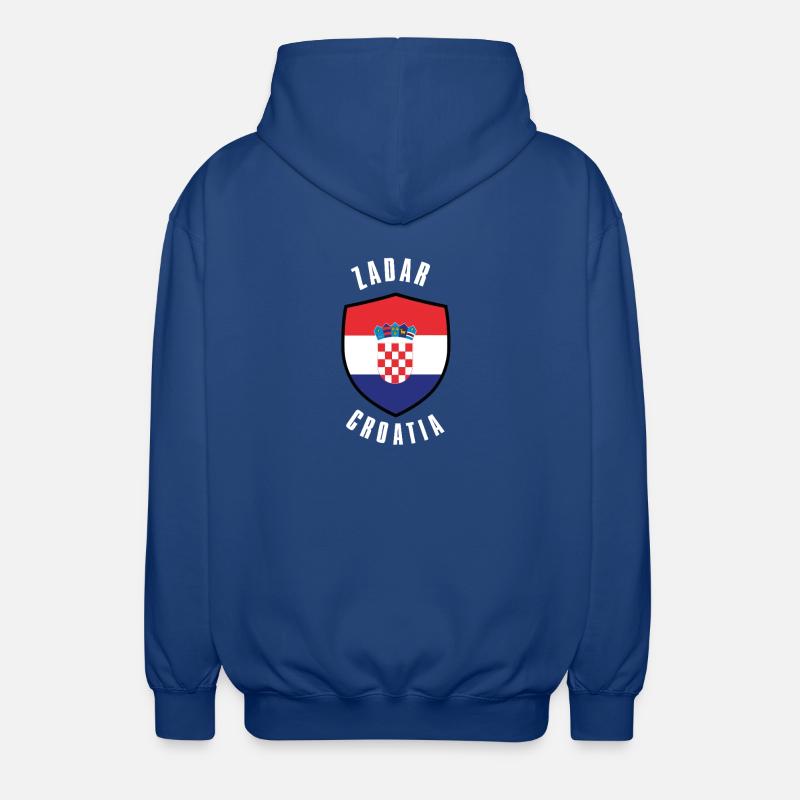 Conception du drapeau du bouclier croate - Veste à capuche unisexe - bleu royal