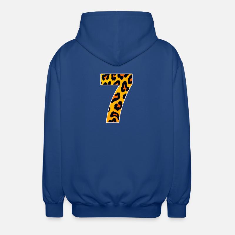Leopard 7 Neon Pattern - Unisex Hooded Jacket - royal blue