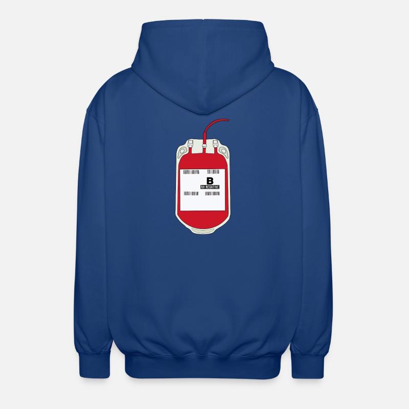 Poche de sang B négative - Veste à capuche unisexe - bleu royal