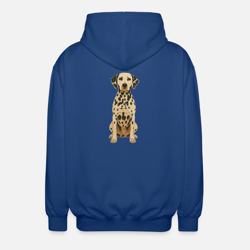 Dalmatian Patch Art Tee - Unisex Hooded Jacket - royal blue