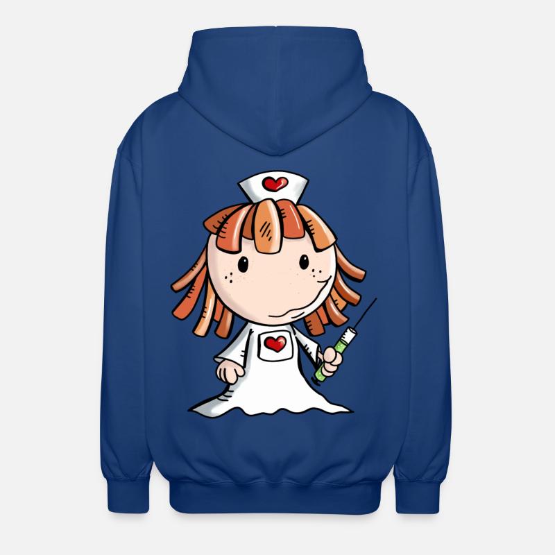 Krankenschwester Comic mit Herz und Spritze - Unisex Kapuzenjacke - Royalblau