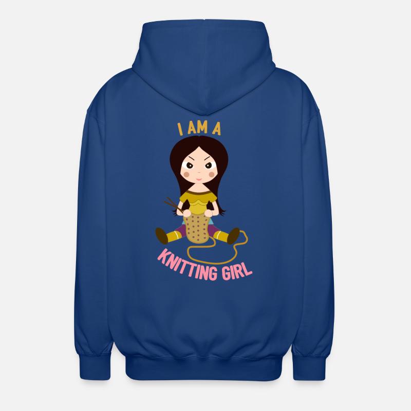 Ich bin ein Strickmädchen - Unisex Kapuzenjacke - Royalblau