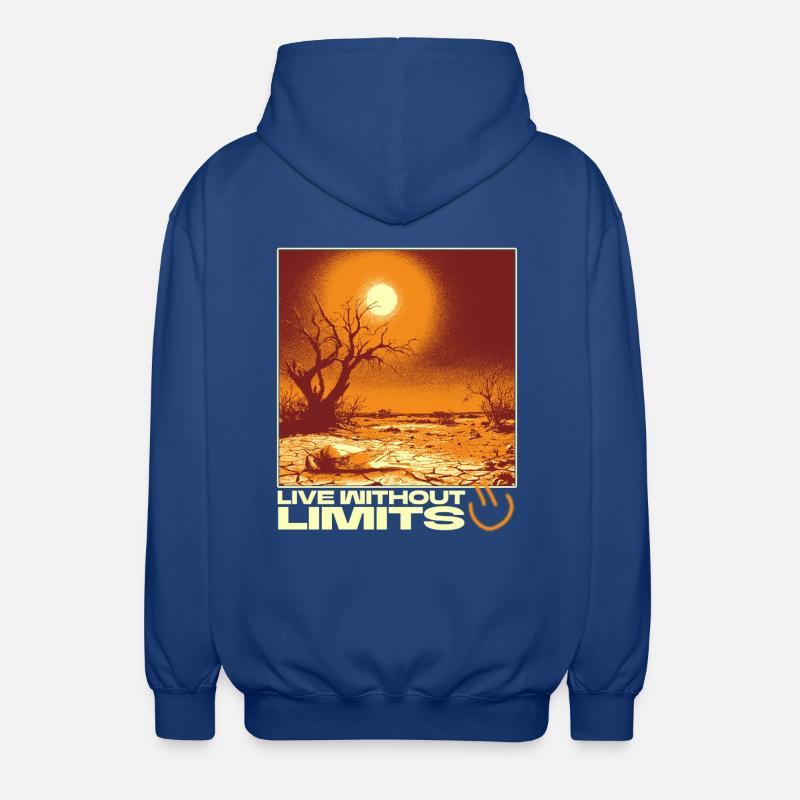 Live Without Limits – Surreal Desert Scene - Unisex Hooded Jacket - royal blue
