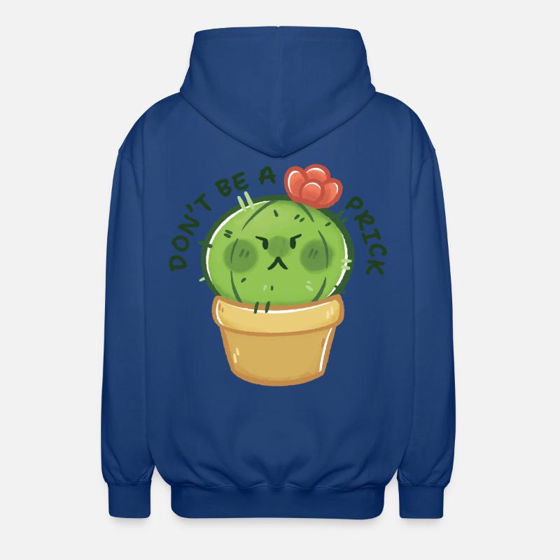 Grumpy Cactus with Message - Unisex Hooded Jacket - royal blue