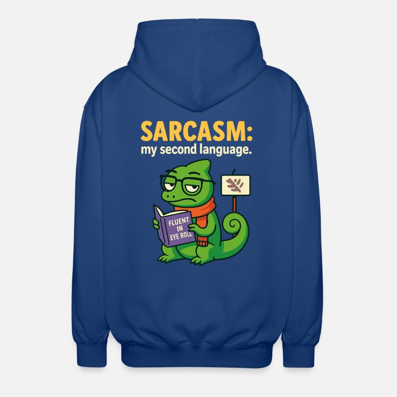 Sarcasme de la seconde langue - Veste à capuche unisexe - bleu royal