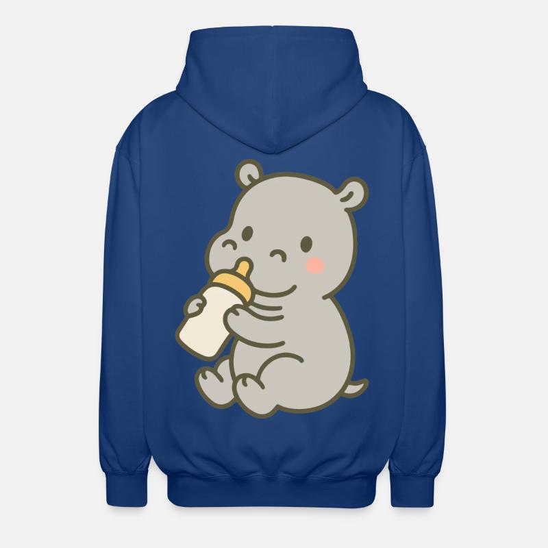 Flusspferdchen mit Fläschchen - Unisex Kapuzenjacke - Royalblau