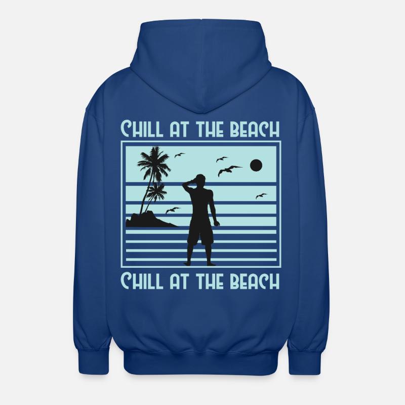 Conception de silhouette de plage décontractée - Veste à capuche unisexe - bleu royal