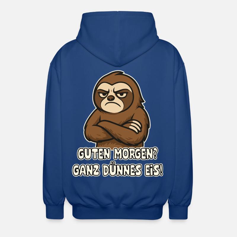 Grumpy sloth with saying - Unisex Hooded Jacket - royal blue