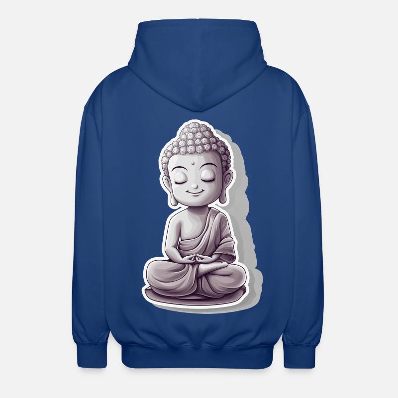 Meditating Buddha with calm expression - Unisex Hooded Jacket - royal blue