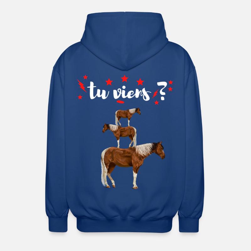 Tu Viens ? Pyramide de Chevaux  - Veste à capuche unisexe - bleu royal