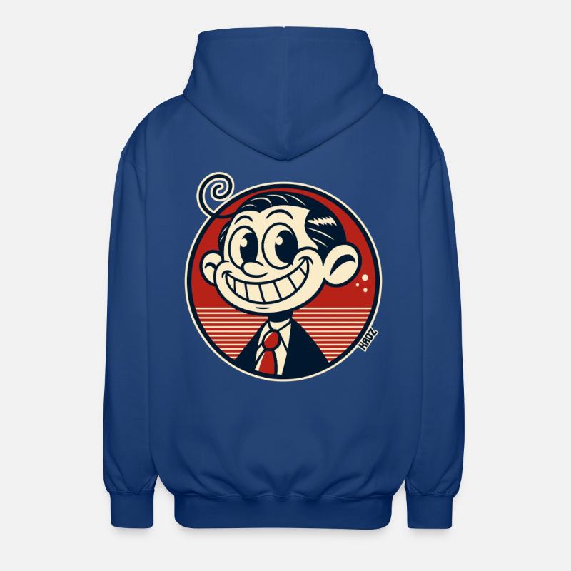 Lustiger kleineer Retro Comic Mann - Unisex Kapuzenjacke - Royalblau