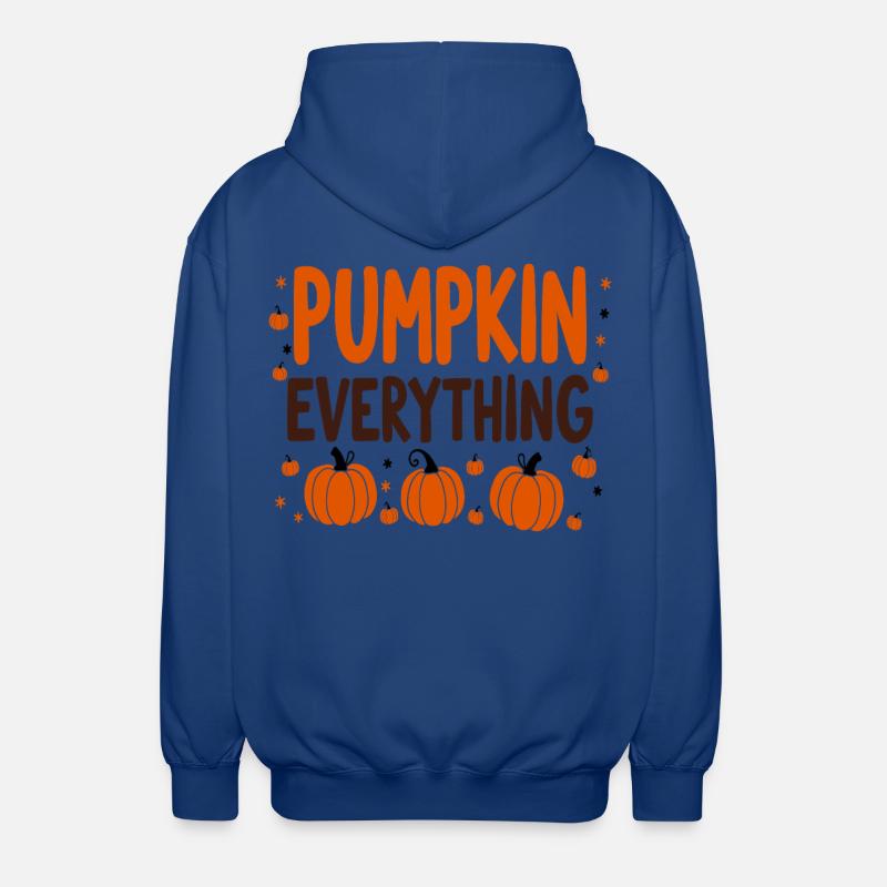 Pumpkin Everything Fall October - Unisex Hooded Jacket - royal blue