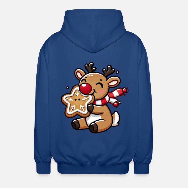 Rentier mit Plätzchen Freude - Unisex Kapuzenjacke - Royalblau