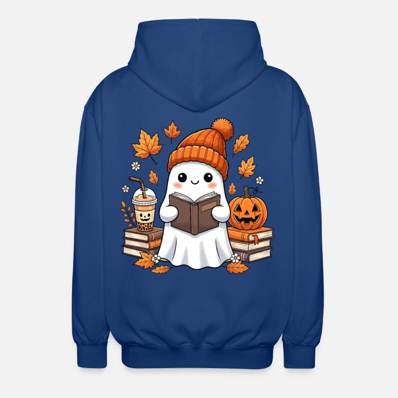 Fantôme de récolte d’automne avec citrouille - Veste à capuche unisexe - bleu royal