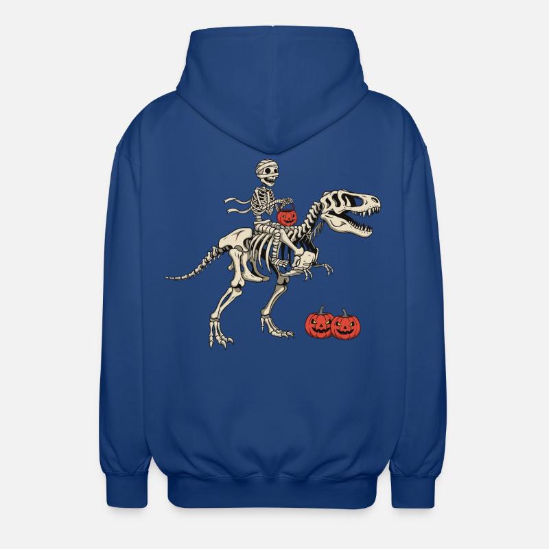 Cavalier squelette sur T Rex - Veste à capuche unisexe - bleu royal