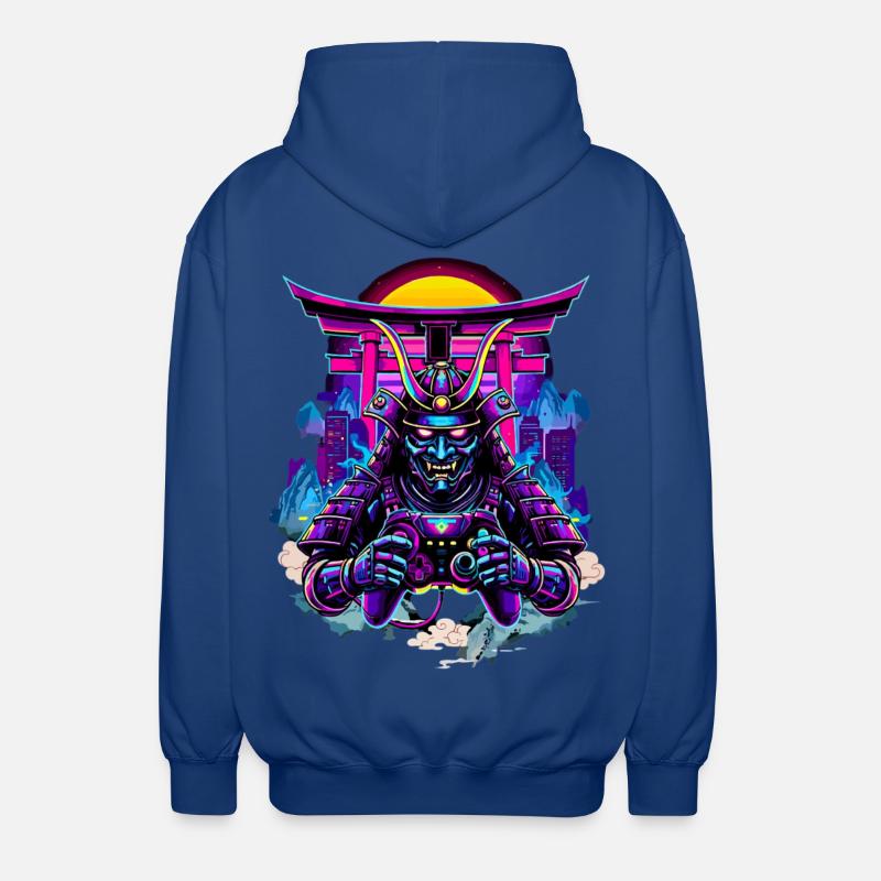 Samurai Maske gaming Controller Sythwave gaming  - Unisex Kapuzenjacke - Royalblau