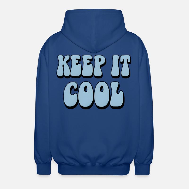 Keep It Cool Bubble Text - Unisex Hooded Jacket - royal blue