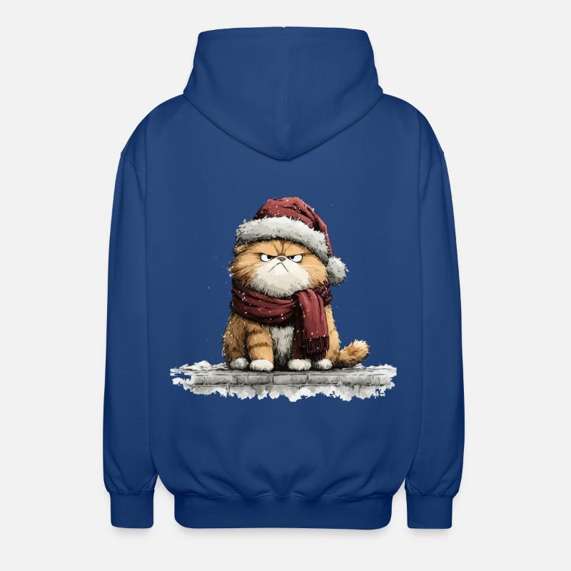 Grimmiger Weihnachtskater - Unisex Kapuzenjacke - Royalblau