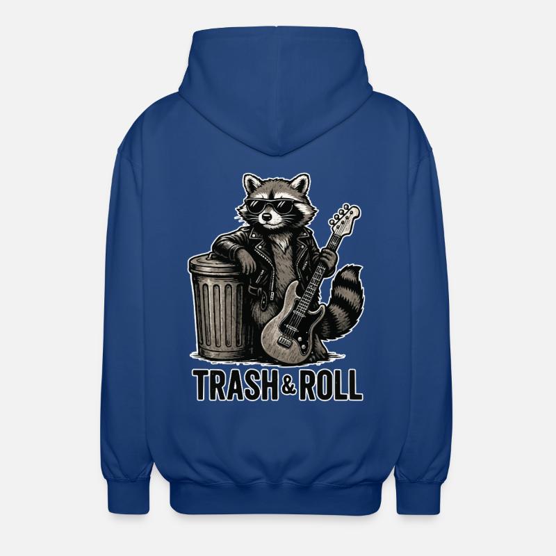 Trash & Roll Waschbär mit Gitarre - Unisex Kapuzenjacke - Royalblau