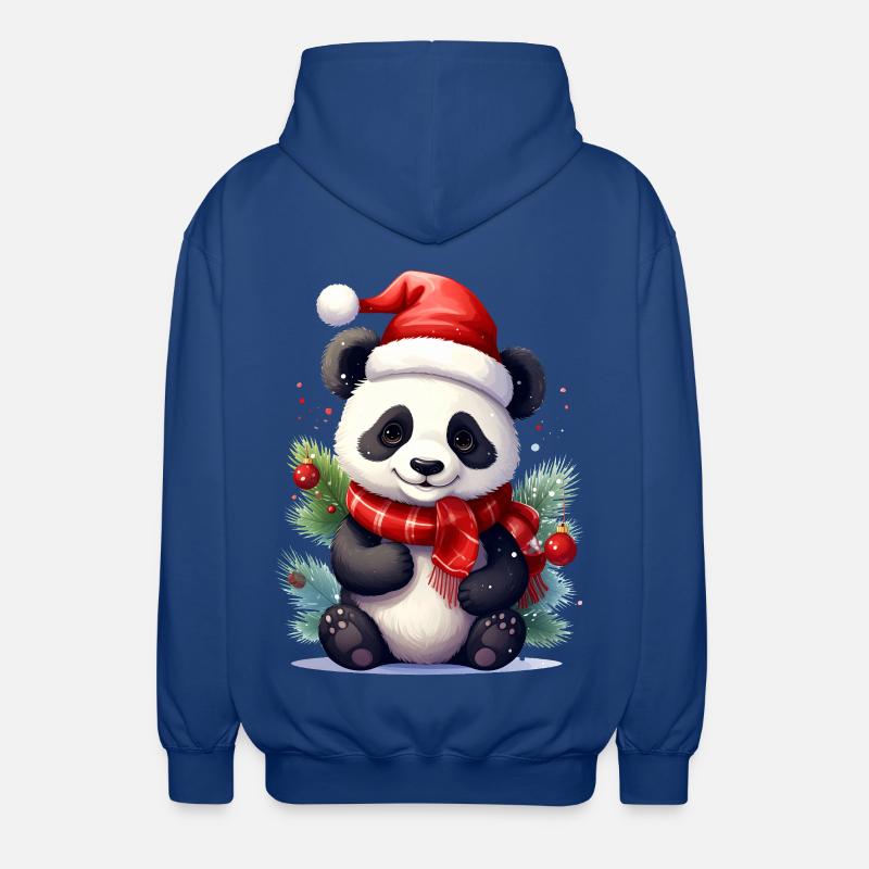 Mignon panda de Noël avec écharpe - Veste à capuche unisexe - bleu royal