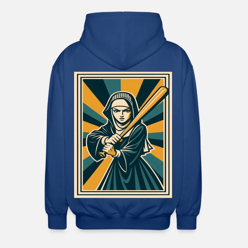 Nonne avec une batte de baseball - Veste à capuche unisexe - bleu royal