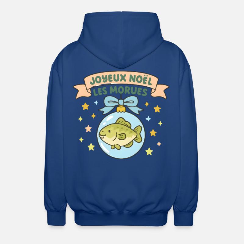 Noël Morues dans Boule Poisson - Veste à capuche unisexe - bleu royal