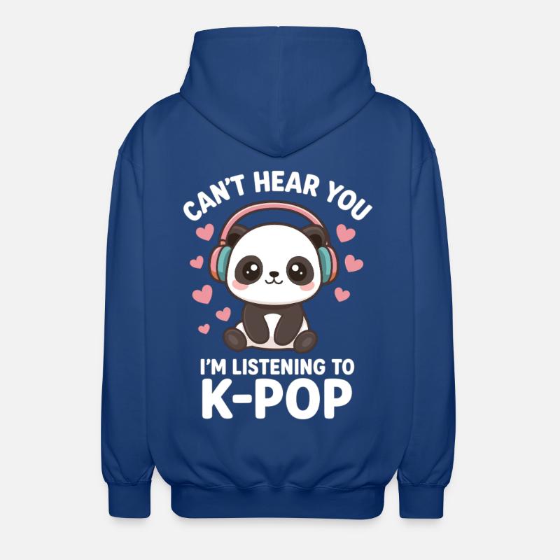 Kawaii Panda – Style K-Pop mignon - Veste à capuche unisexe - bleu royal